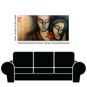 Radhe Krishna Modern Art Premium Canvas Wall Painting