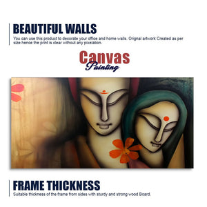 Radhe Krishna Modern Art Premium Canvas Wall Painting