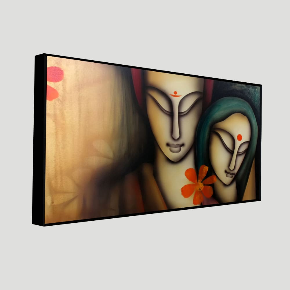 Radhe Krishna Modern Art Premium Canvas Wall Painting