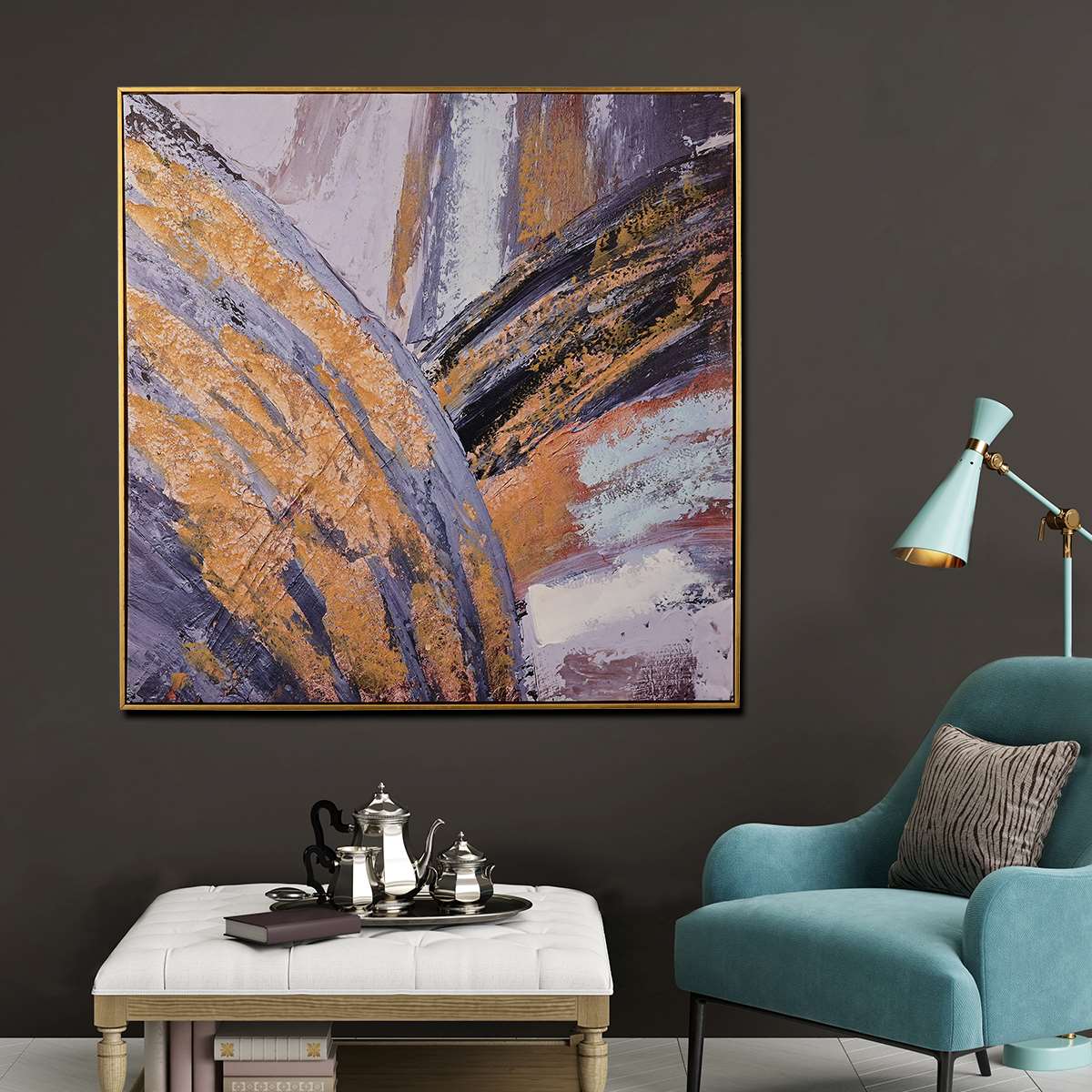 Radiance of Energy Hand Painted Wall Painting with Floating Frame
