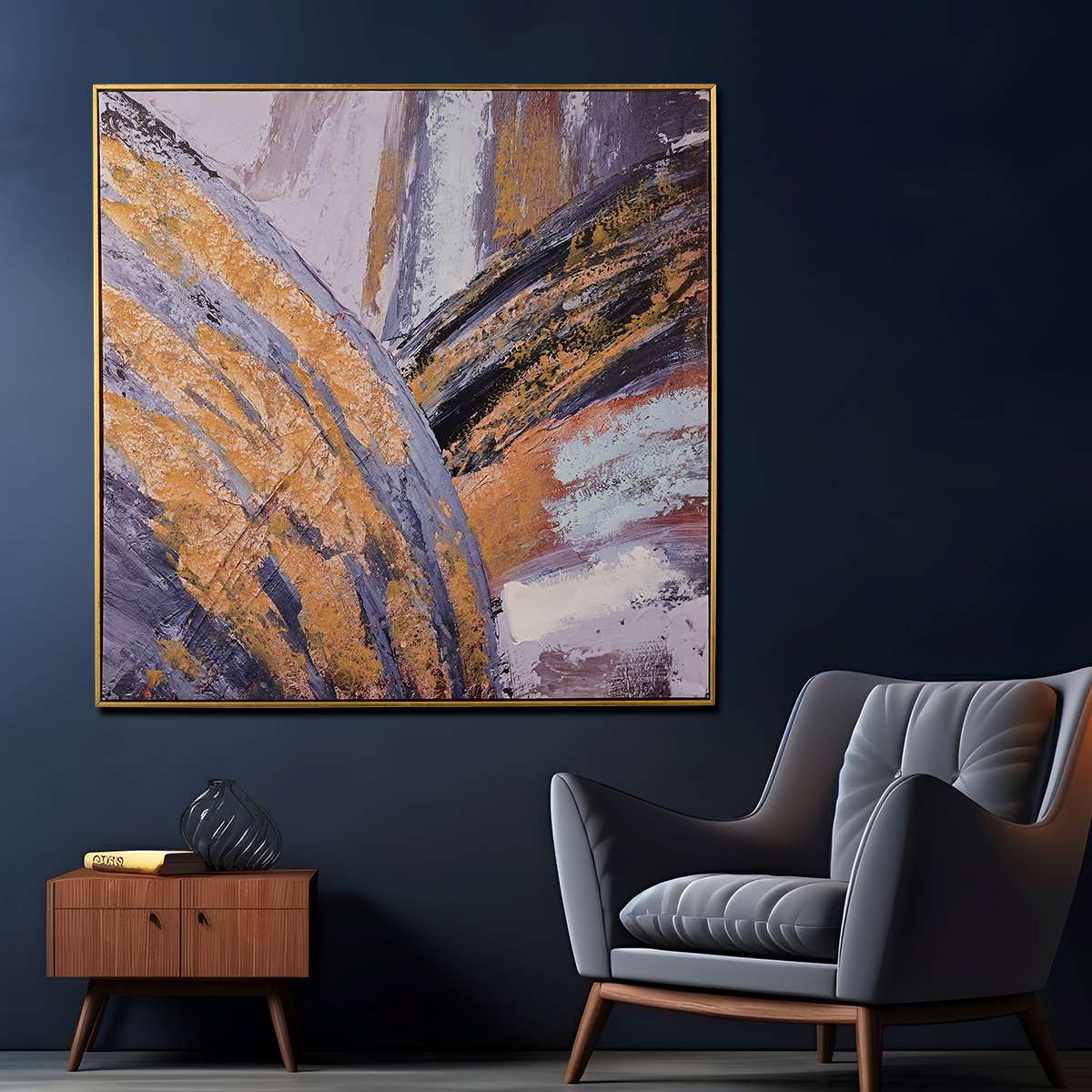 Radiance of Energy Hand Painted Wall Painting with Floating Frame