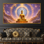 Radiant Aura Buddha Crystal Glass Painting for Premium Décor