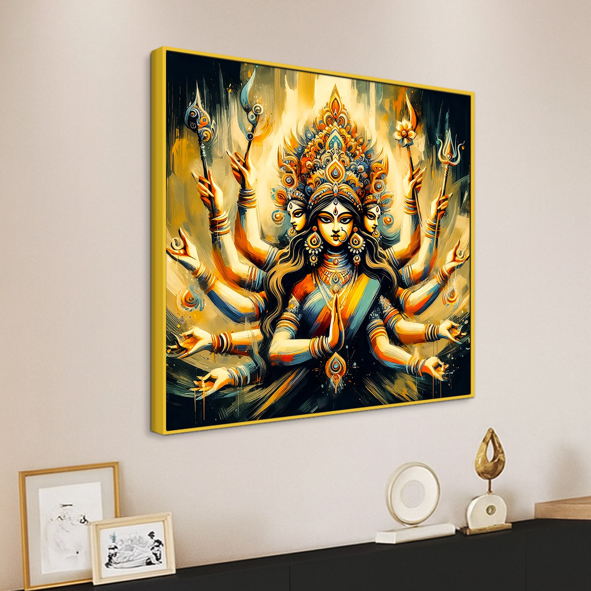 Radiant Durga Devi Premium Canvas Wall Painting