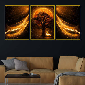 radiant-sunset-dreamscape-light-waves-floating-frame-crystal-wall-painting-set-of-3