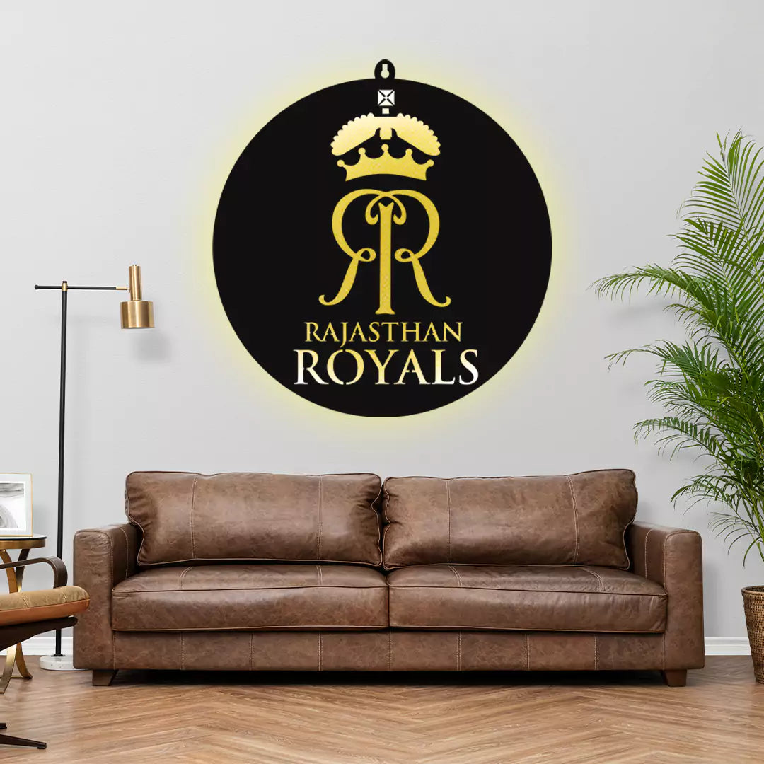 Rajasthan Royals LED Wall Art for Cricket Fan Wall Decor