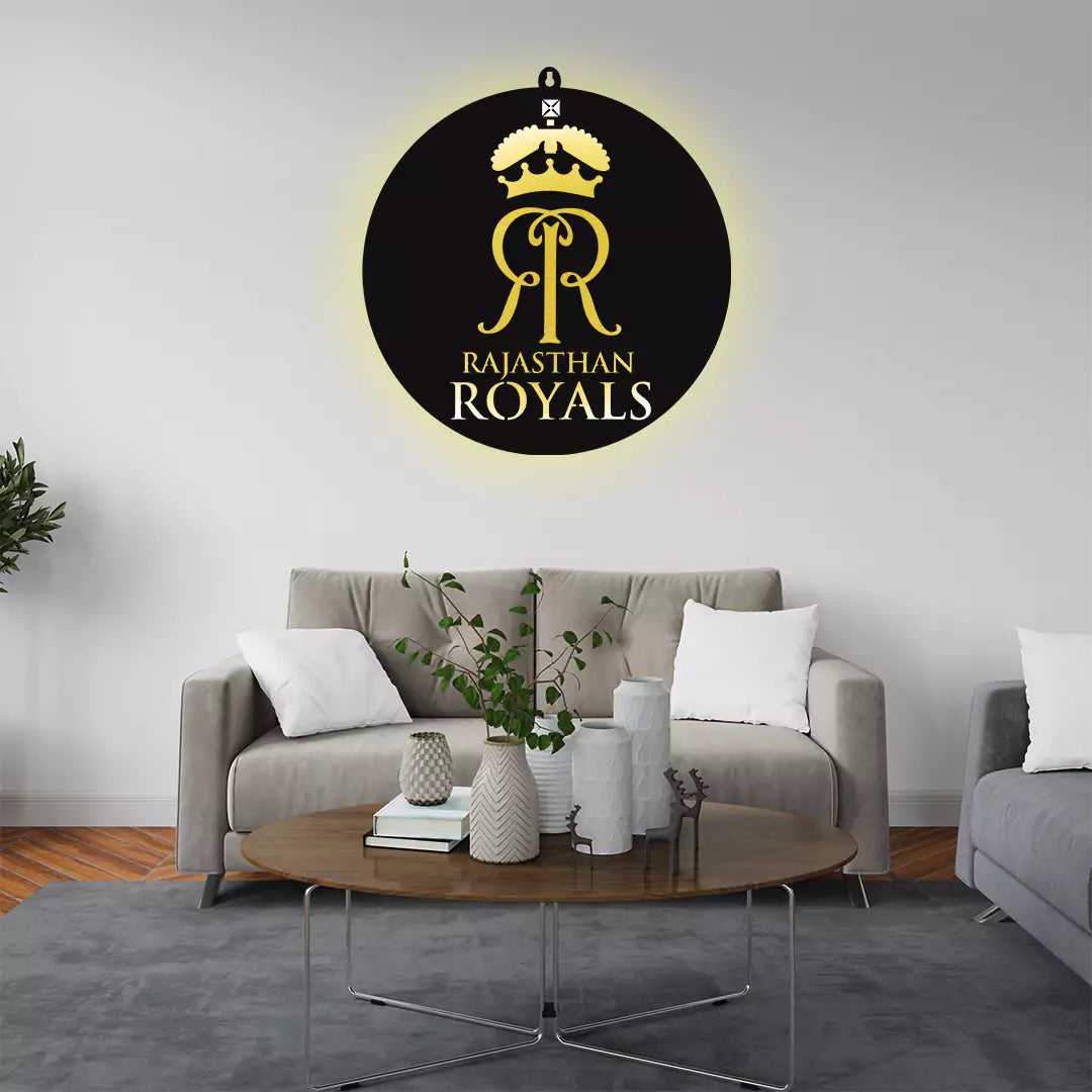 Rajasthan Royals LED Wall Art for Cricket Fan Wall Decor