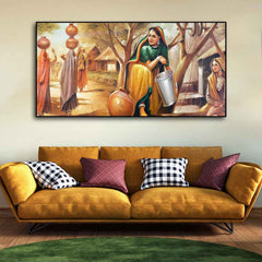 Rajasthani art Water Filling Women Wall Painting