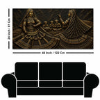 Rajasthani Ghoomar Dance Celebration Metallic Look 3D Canvas Wall Painting