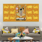Rajasthani Golden Pichwai Shreenathji Canvas Wall Painting