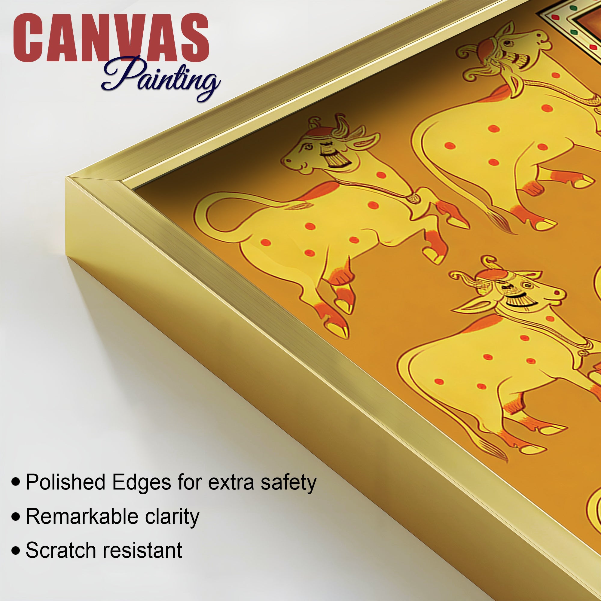 Rajasthani Golden Pichwai Shreenathji Canvas Wall Painting