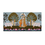 Rajasthani Pichwai Art Radha Krishna Canvas Wall Painting