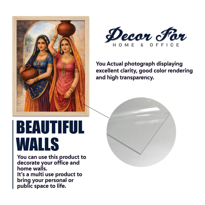 Rajasthani Rural Life Wall Frame Set of Four