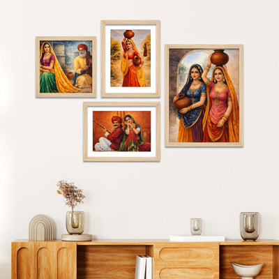 rajasthani-rural-life-wall-frame-set-of-four