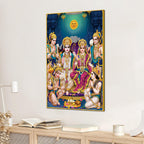 Ram Darbar Religious Canvas Painting | Hindu Spiritual Wall Art