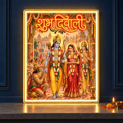 Ram Darbar Shubh Diwali Neon Wall Art for Home & Shop Decoration