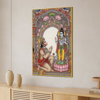 Ram Hanuman Bhakti Religious Canvas Painting for Hindu Wall Decoration