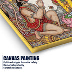 Ram Hanuman Bhakti Religious Canvas Painting for Hindu Wall Decoration