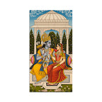 Ram Sita Sitting Together Canvas Wall Painting | Spiritual Home Decor