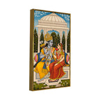 Ram Sita Sitting Together Canvas Wall Painting | Spiritual Home Decor