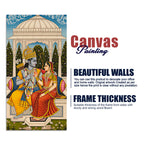 Ram Sita Sitting Together Canvas Wall Painting | Spiritual Home Decor