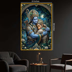 Rama Hanuman Embrace Floating Frame Crystal Wall Painting