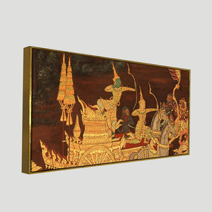 Ramayana Story at the Emerald Buddha Temple Canvas Wall Painting