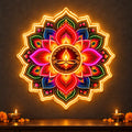Rangoli Style Diya Neon Light for for Home, Office & Shop Decoration