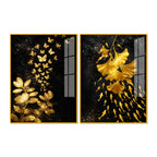 Ravishing Nature Glow Abstract Acrylic Floating Wall Painting Set of 2