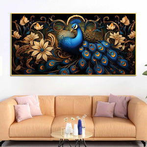 ravishing-royal-blue-peacock-floral-wall-art-canvas-painting-for-home-office