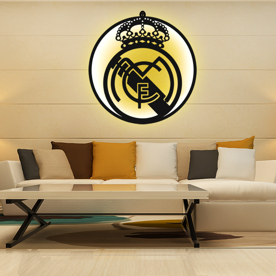 Real Madrid LED Wall Hanging Frame for Football Fan Wall Decor