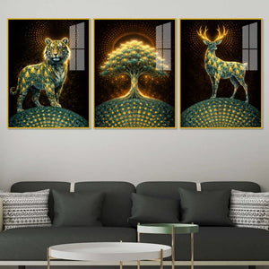 Realm of the Eternal Spirit Acrylic Floating Frame Wall Painting Set of 3
