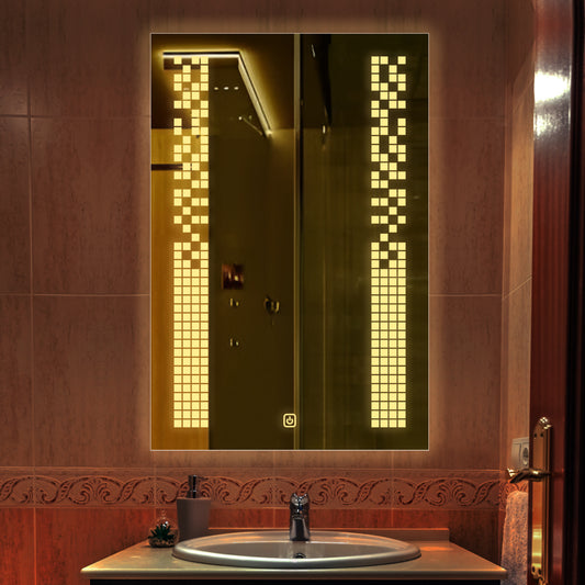 Rectangular Shaped Minimalistic Design LED Bathroom Wall Mirror