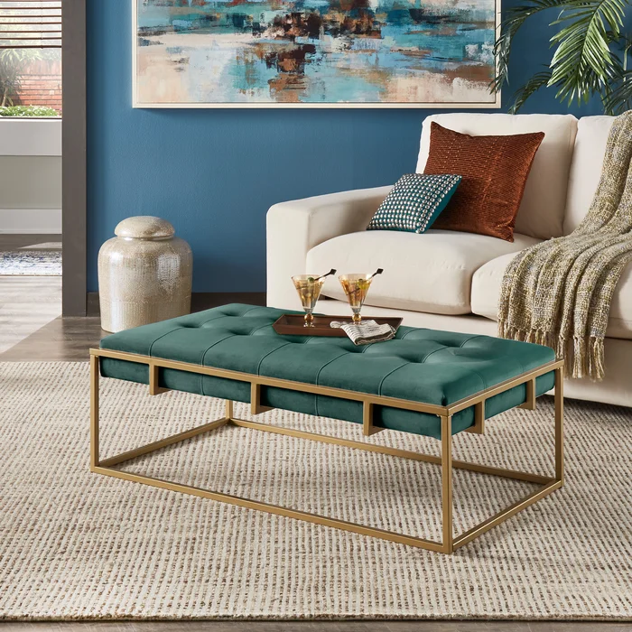 rectangular-shaped-velvet-ottoman-with-golden-metal-finish