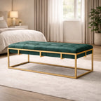 rectangular-shaped-velvet-ottoman-with-golden-metal-finish