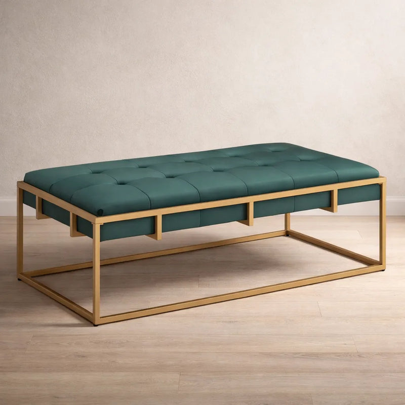 rectangular-shaped-velvet-ottoman-with-golden-metal-finish