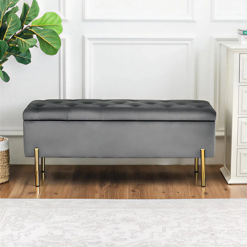rectangular-shaped-velvet-storage-ottoman-with-golden-metal-finish