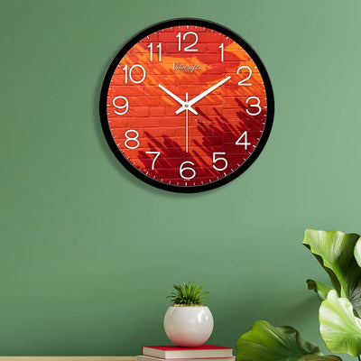 Red Bricks Two Colors Shaded Designer Wall Clock