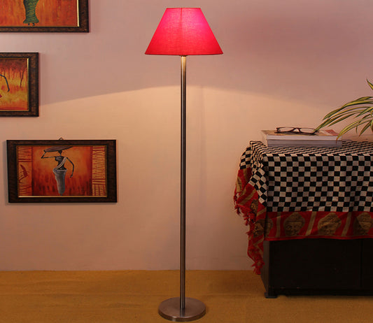 Red Color Decorative Conical Designer Steel Floor Lamp