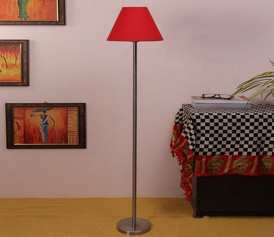 Red Color Decorative Conical Designer Steel Floor Lamp