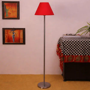 red-color-decorative-conical-designer-steel-floor-lamp
