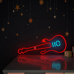 Red Guitar Design Neon LED Light