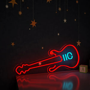 Red Guitar Design Neon LED Light