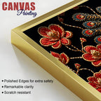 Regal Peacock with Crimson Blossoms 3D Canvas Wall Painting