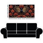 Regal Peacock with Crimson Blossoms 3D Canvas Wall Painting
