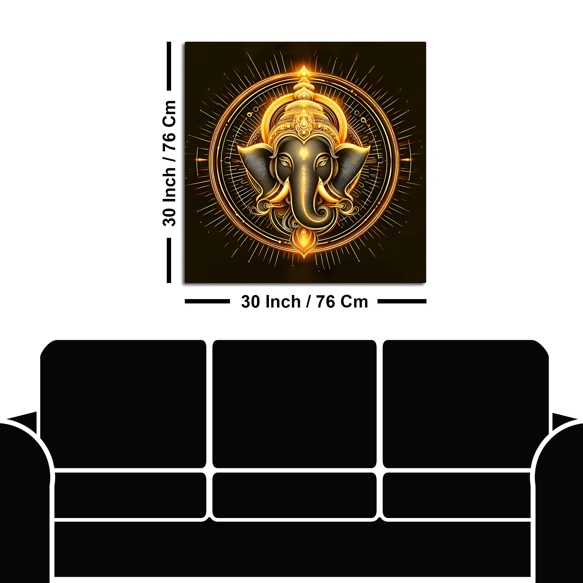 Religious Ganesha Wall Decor Painting for Home Temple