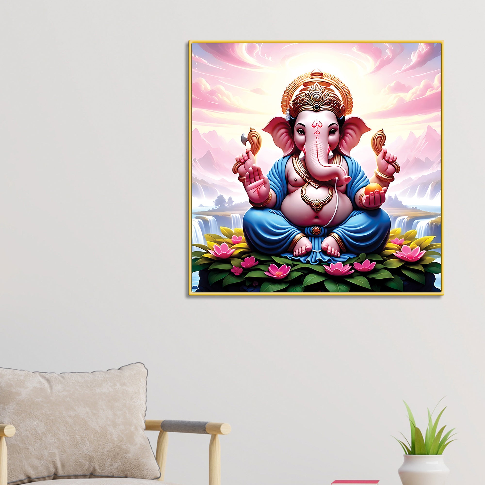 Religious Ganpati Wall Décor Painting for Home & Office
