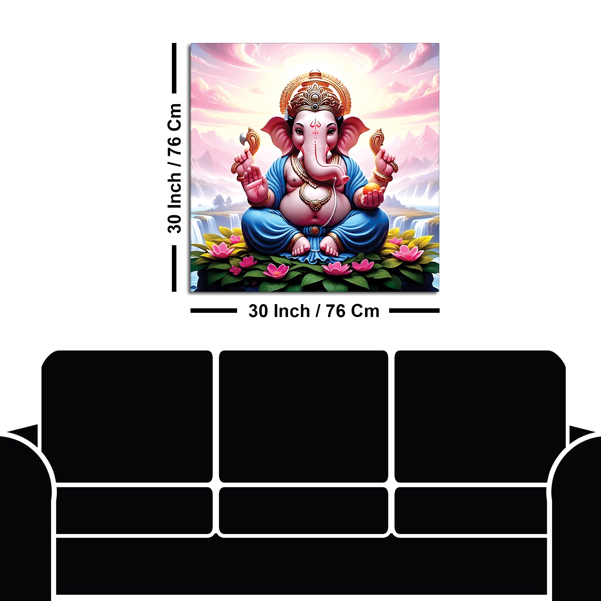 Religious Ganpati Wall Décor Painting for Home & Office