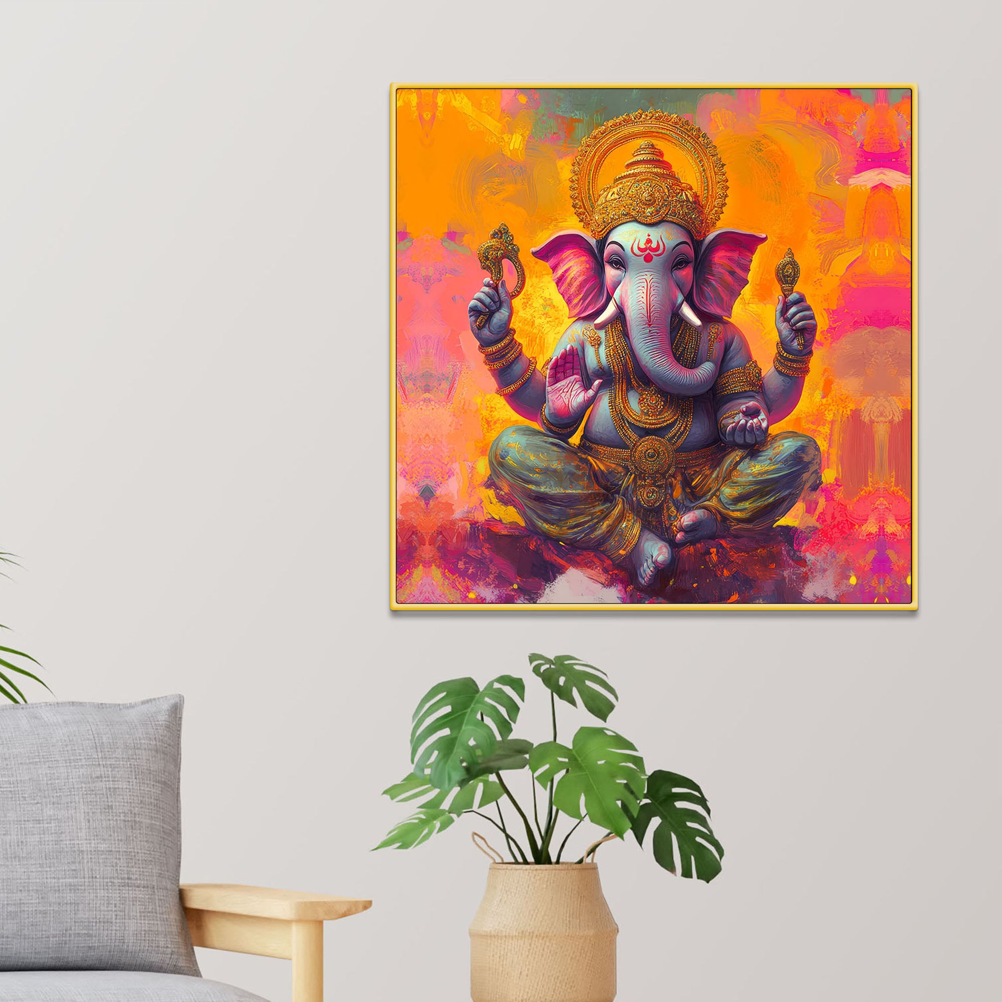 Religious Lord Ganesha Wall Art Painting