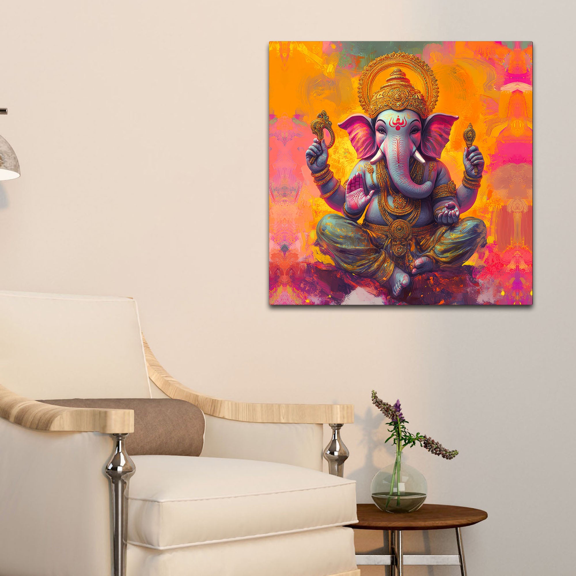 Religious Lord Ganesha Wall Art Painting