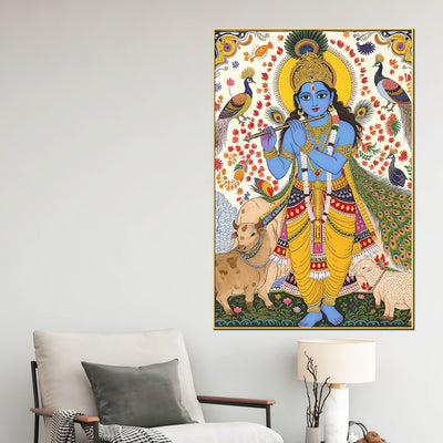 religious-lord-krishna-with-cow-canvas-painting
